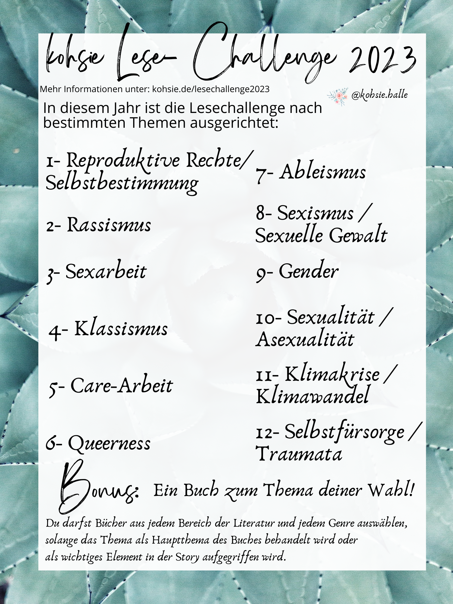 Poster kohsie Lesechallenge_neu